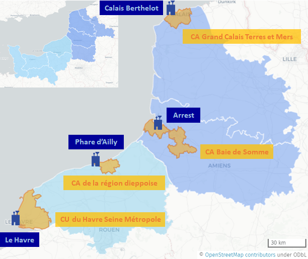 Carte des stations de mesure de l'étude