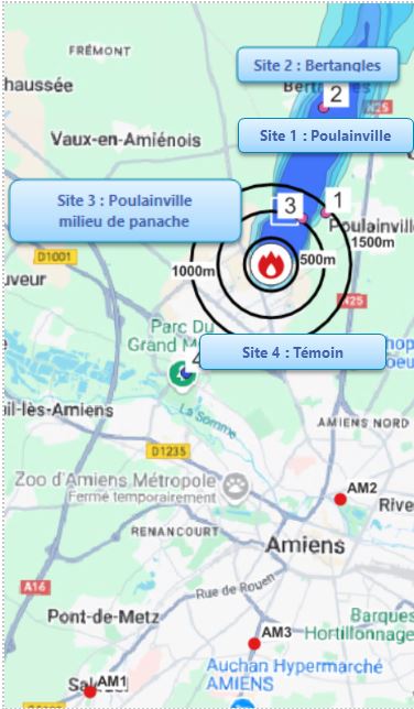 Carte du panache incendie Paprec