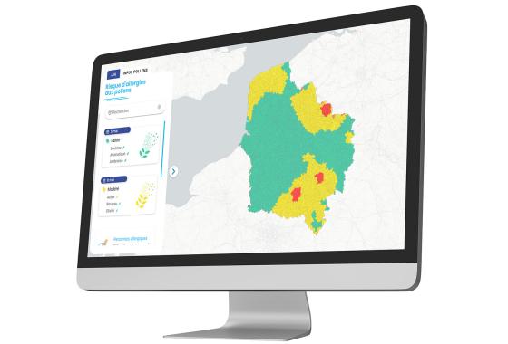 carte d'indice pollens en Hauts-de-France
